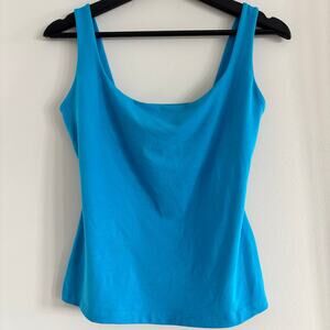 Susana Monaco Essential Everyday Tank Top Scoop Neck Blue Women's Size Large
